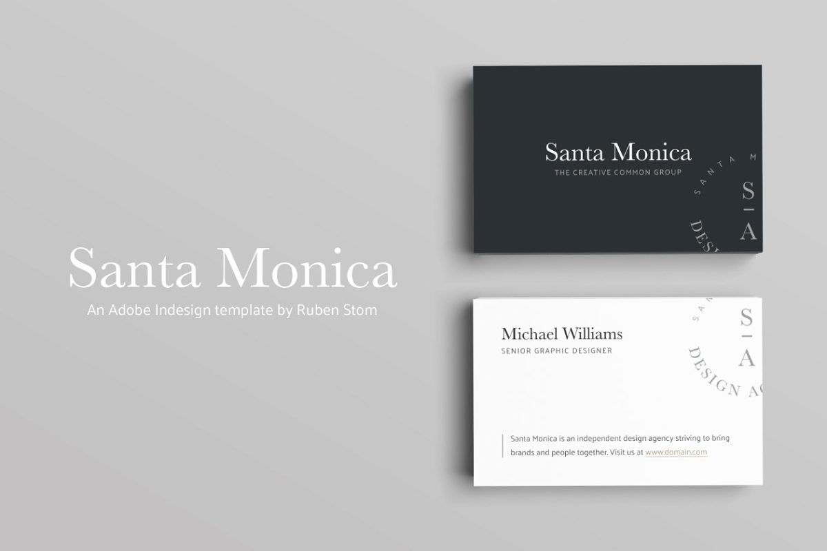 高端商业卡片模板 Santa Monica Business Card Template