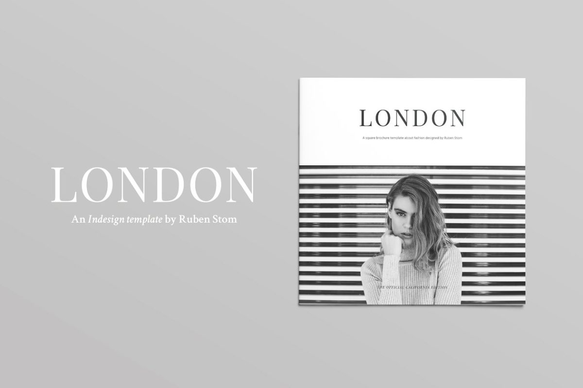 时尚方形画册模板 London Brochure Template
