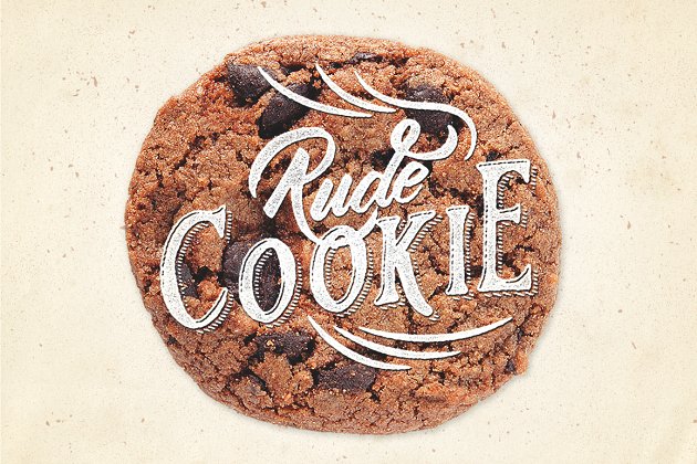 美食曲奇艺术字体 Rude Cookie Font Layer