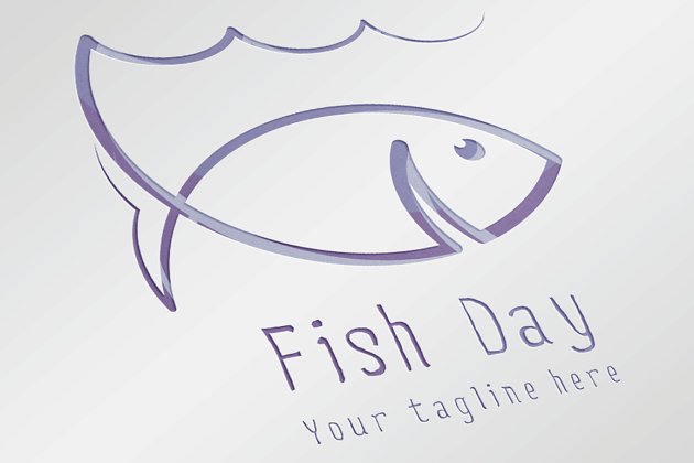 愚人节LOGO模板 Fish Day Logo
