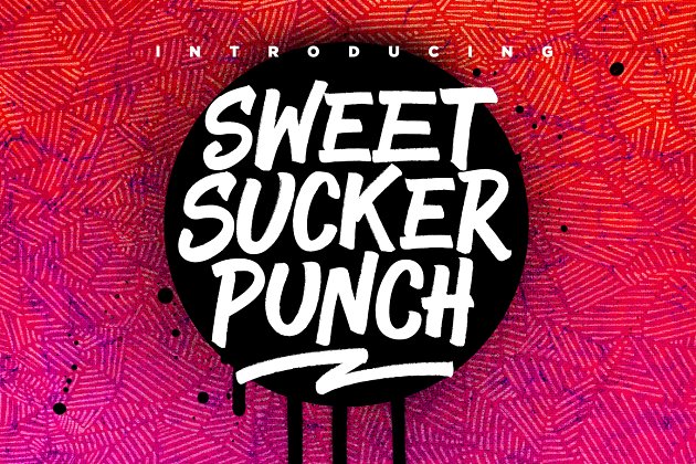 甜美马克笔手绘字体 Sweet Sucker Punch