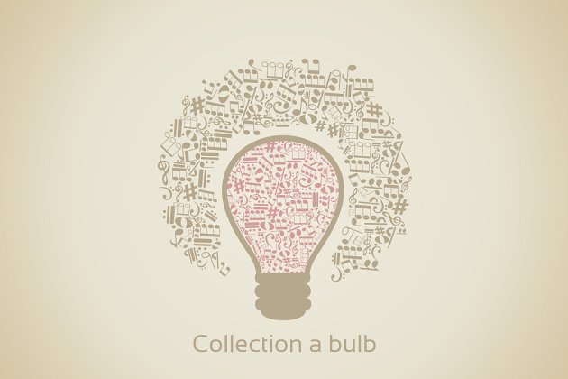 灯泡创意素材模板 Collection a bulb