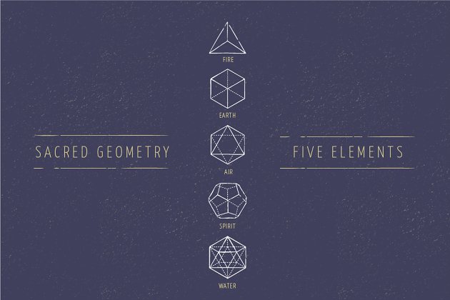 神圣的几何图标 5 Elements – Sacred Geometry icons