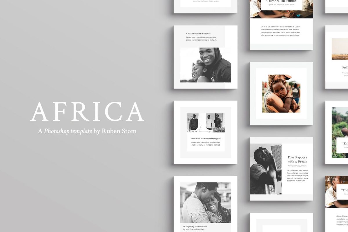 非洲主题的社交图片模版 Africa Social Media Templates