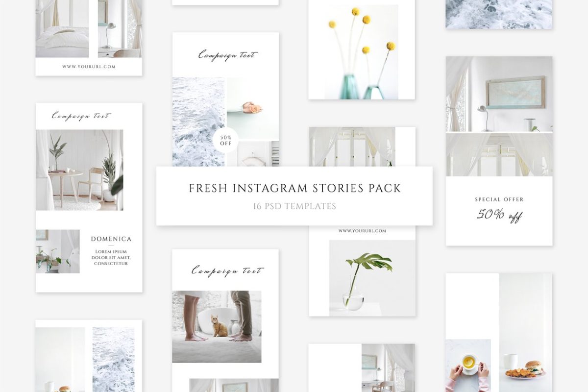 社交图片模板 Fresh Instagram Stories Pack
