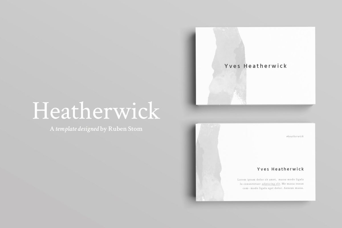 简约的名片模板 Heatherwick Business Card Template