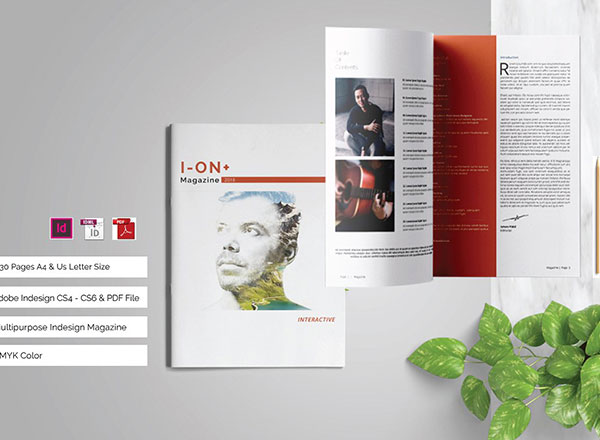 I-ON+ Magazine 30页专业、清新、极简的杂志模板下载[indd]