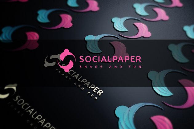 社交主题的logo模版 Social paper Logo