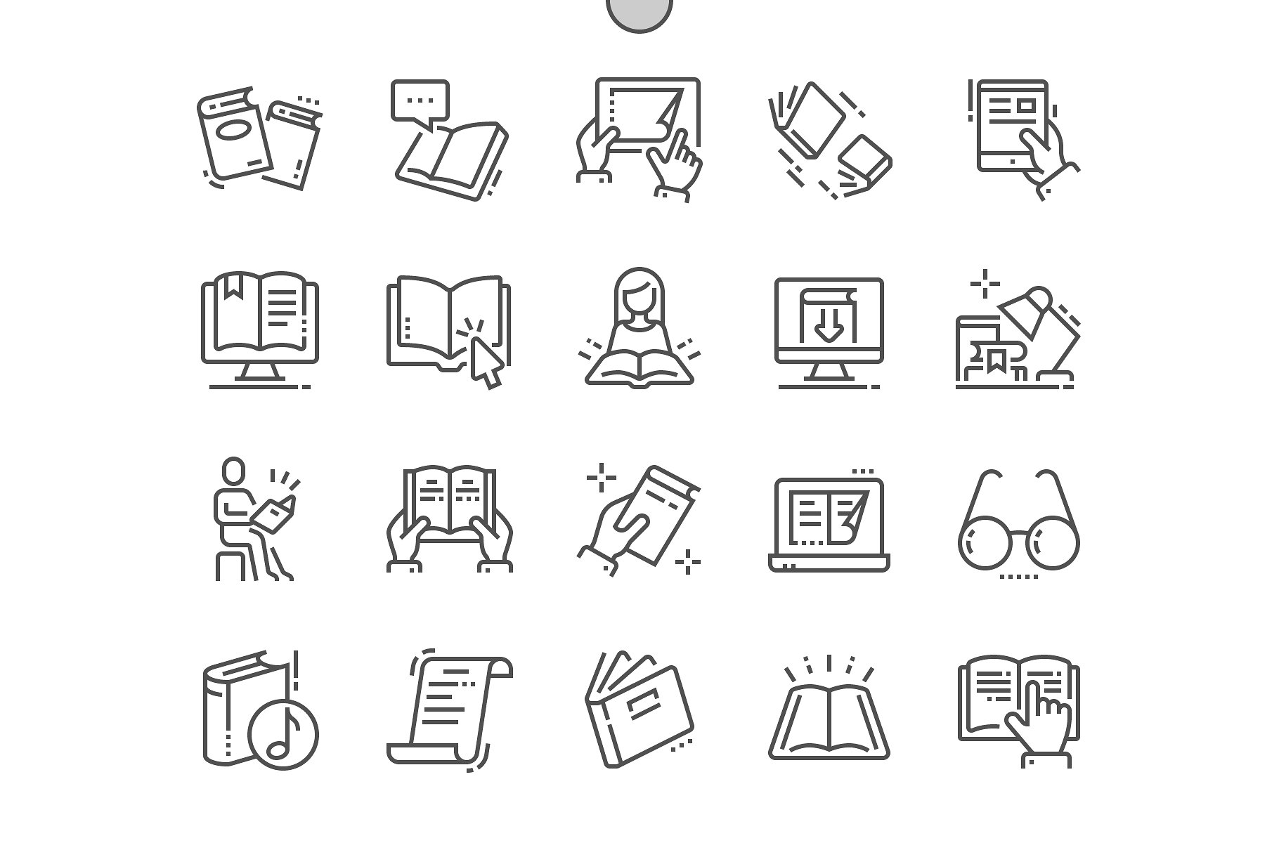 阅读线型图标 Reading Line Icons - 云瑞设计