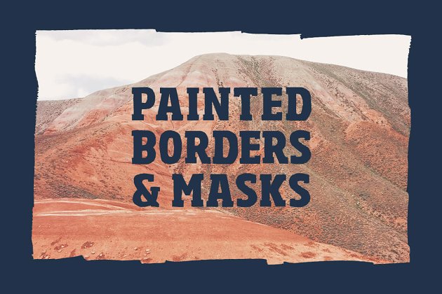 粗糙的图片手绘效果边界素材 Grunge Border Edges – Hand Painted