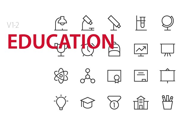 教育矢量图标素材 40 Education UI icons