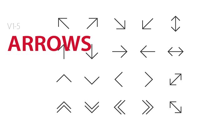 箭头图标素材 100 Arrows UI icons