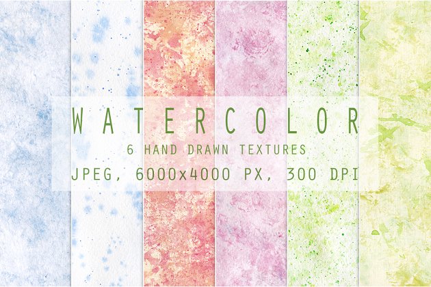 水彩背景纹理素材 Set of watercolor textures