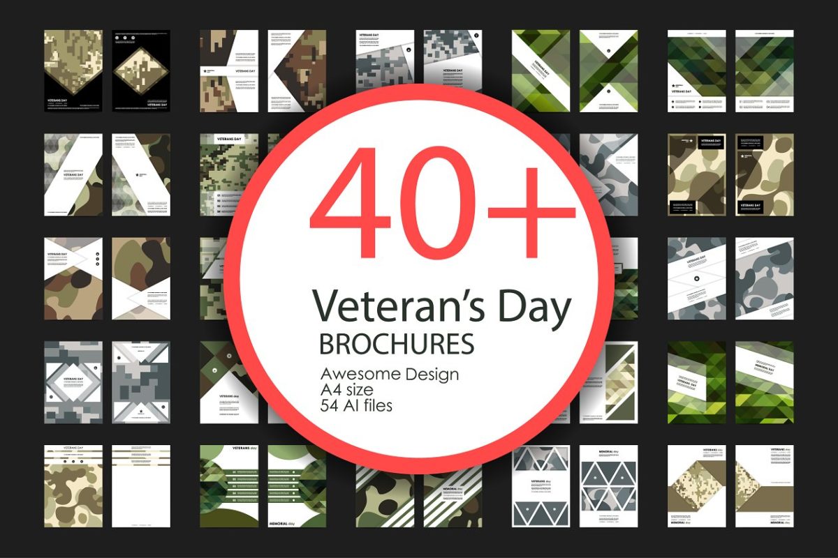 退伍军人宣传册 Veteran’s Day Brochures Bundle