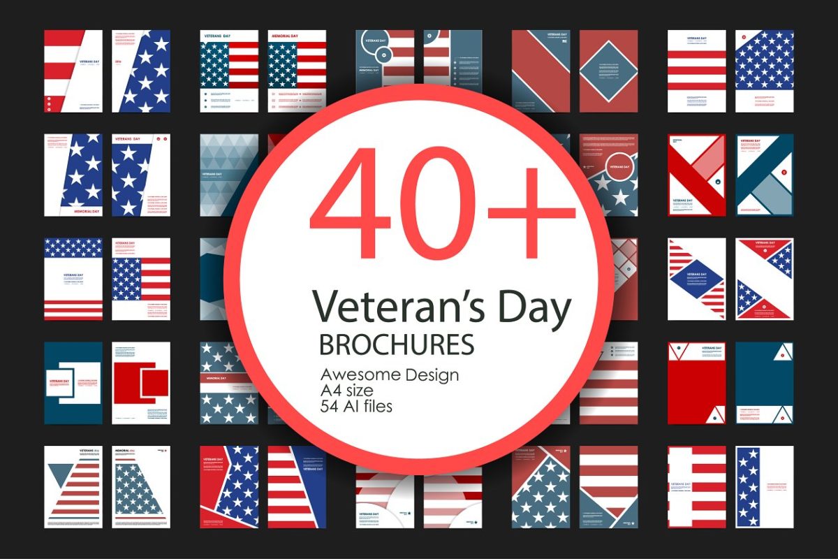 退伍军人节画册 Veteran’s Day Brochures Bundle