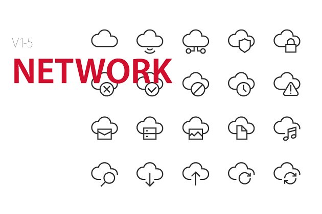 天气矢量图标素材 100 Network UI icons
