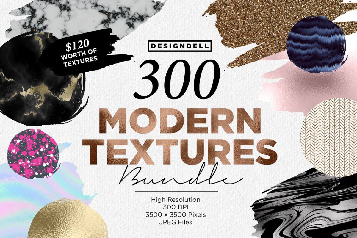 300个现代的背景纹理素材包 300 Modern Textures Bundle