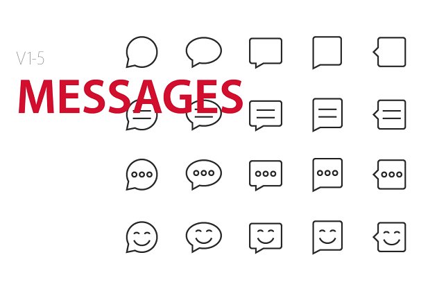 ui消息矢量图标 100 Messages UI icons