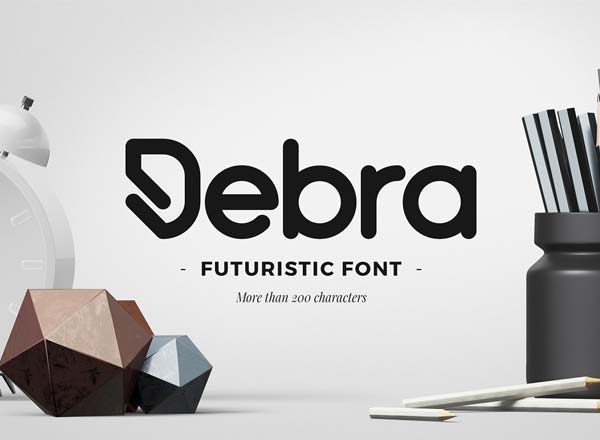 Debra Rounded – 未来主义的logo设计字体