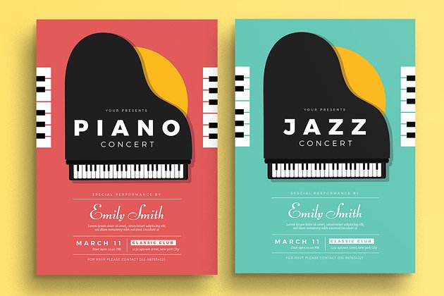 钢琴海报模板 Piano Concert Flyer