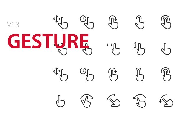 手势图标素材 60 Gesture UI icons