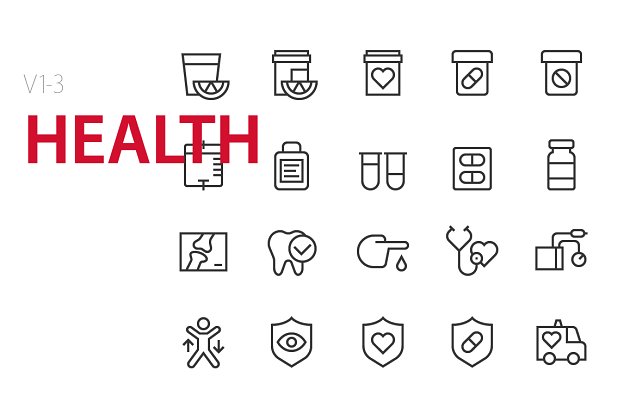 健康UI图标素材 60 Health UI icons