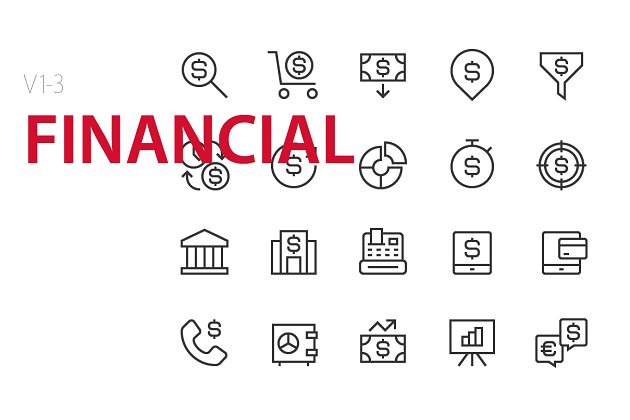 金融图标素材 60 Financial UI icons