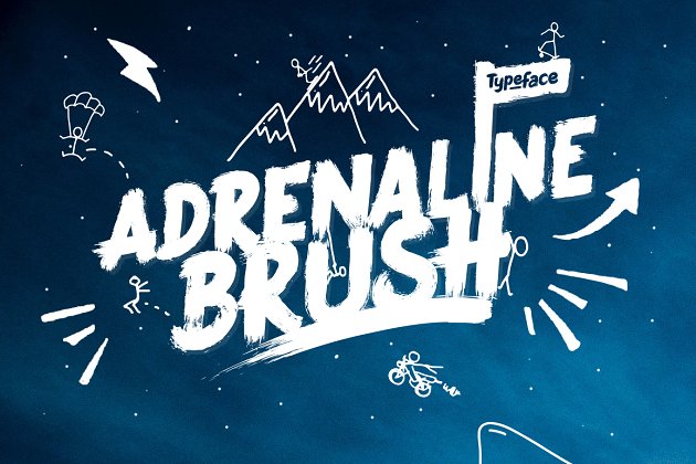 手写笔刷字体 Adrenaline Brush Typeface