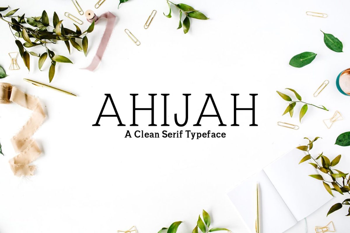 简洁衬线字体家族 Ahijah A Clean Serif 3 Font Family