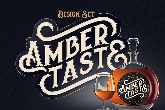 美术设计字体 Design set "Amber Taste"
