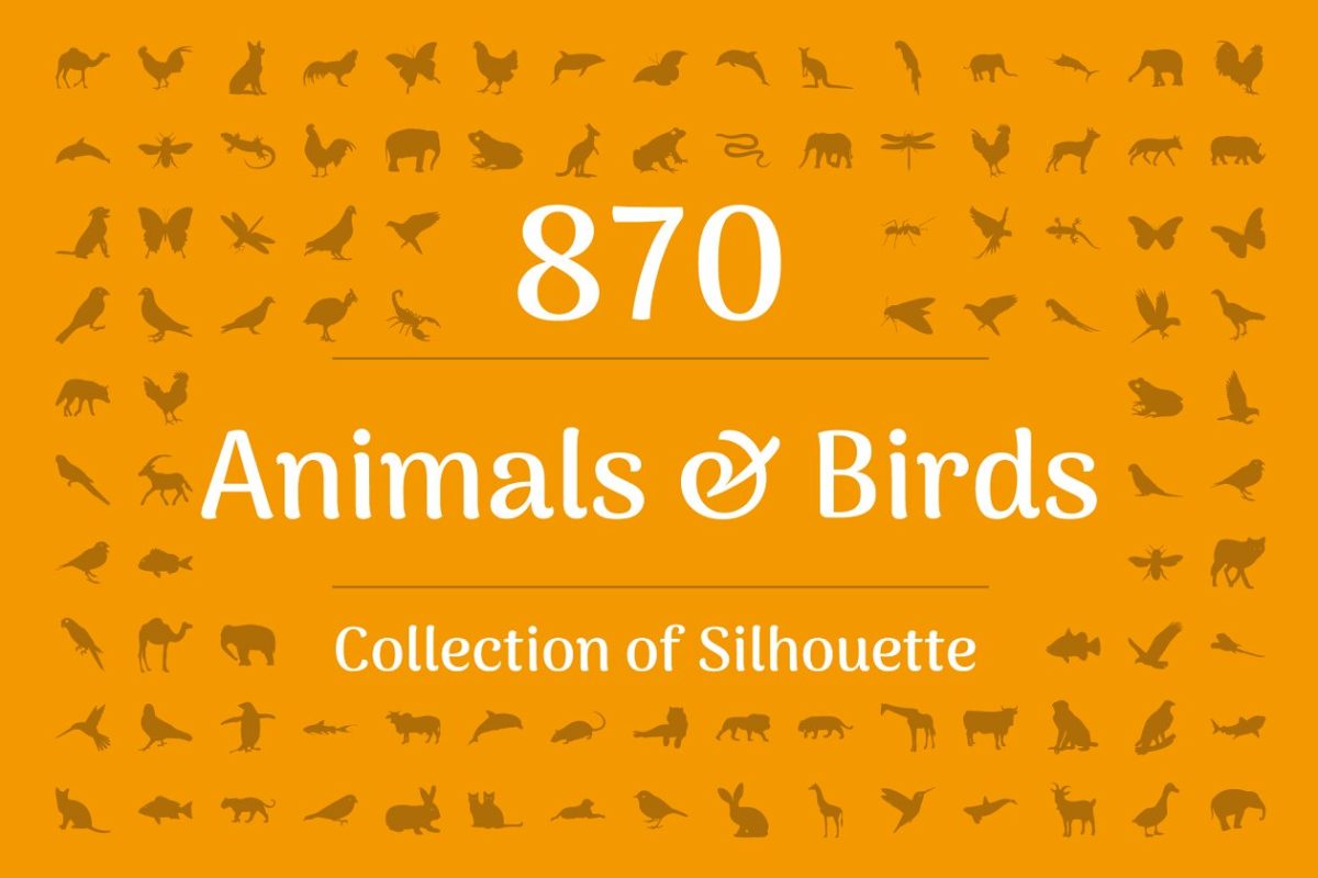 动物和鸟类图标 870 Animals and Birds Silhouette