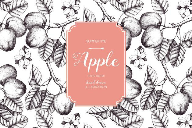 矢量苹果树插图 Vector Apple Trees Illustrations