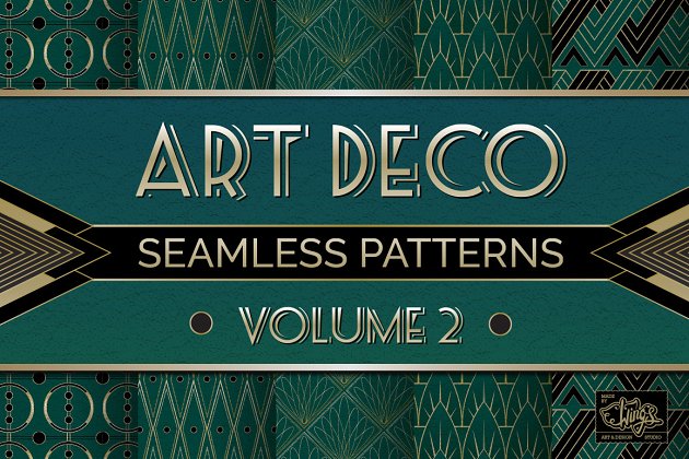 装饰艺术无缝背景纹理素材 Art Deco Seamless Patterns