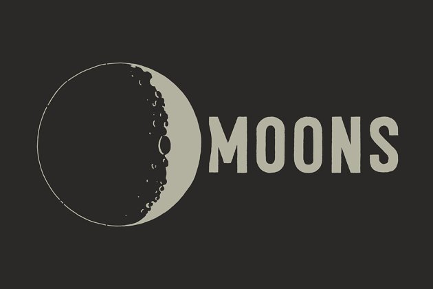 太空字体 Lunar Moons From Space