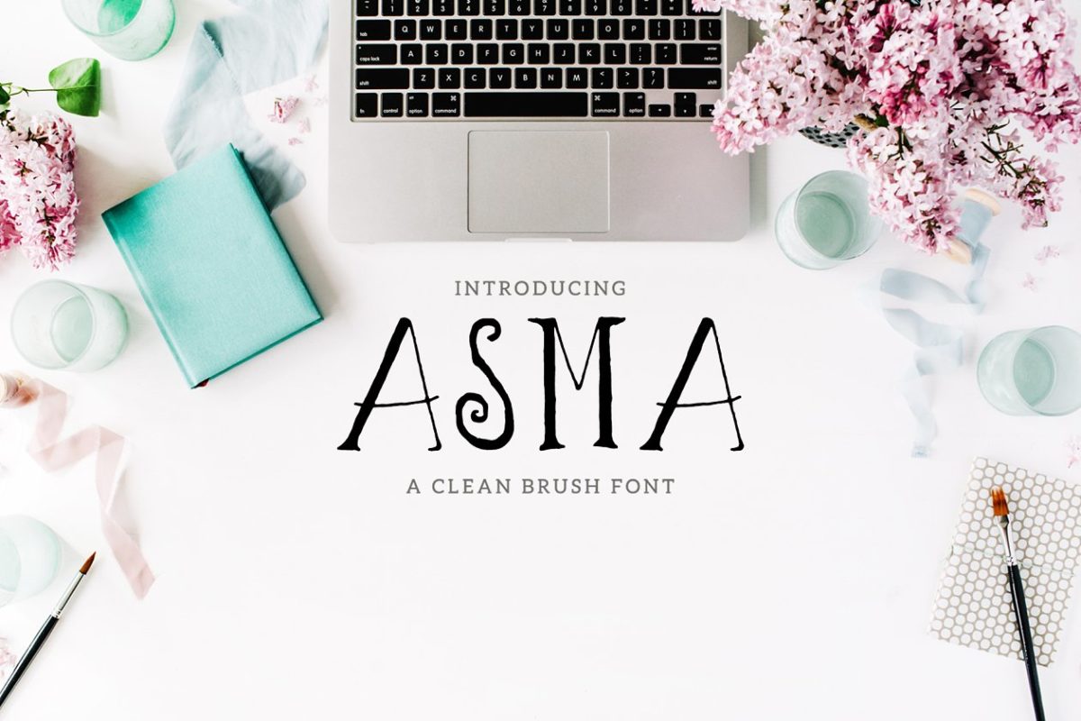 女性风格的手写字体 Asma Brush 3 Font Family Pack
