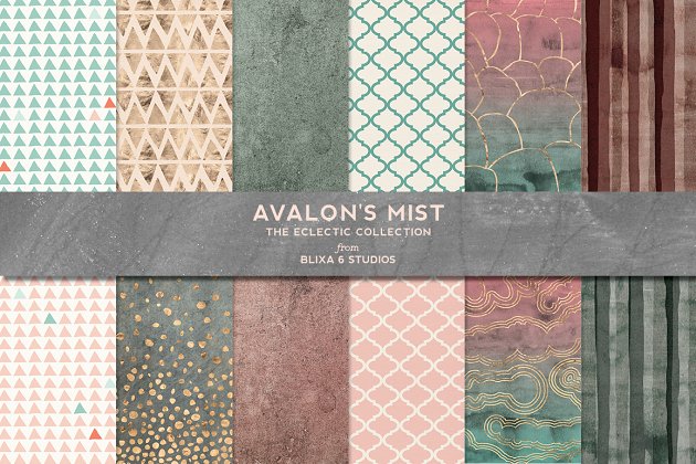 Avalon的迷雾玫瑰金和水彩 Avalon’s Mist Rose Gold & Watercolor