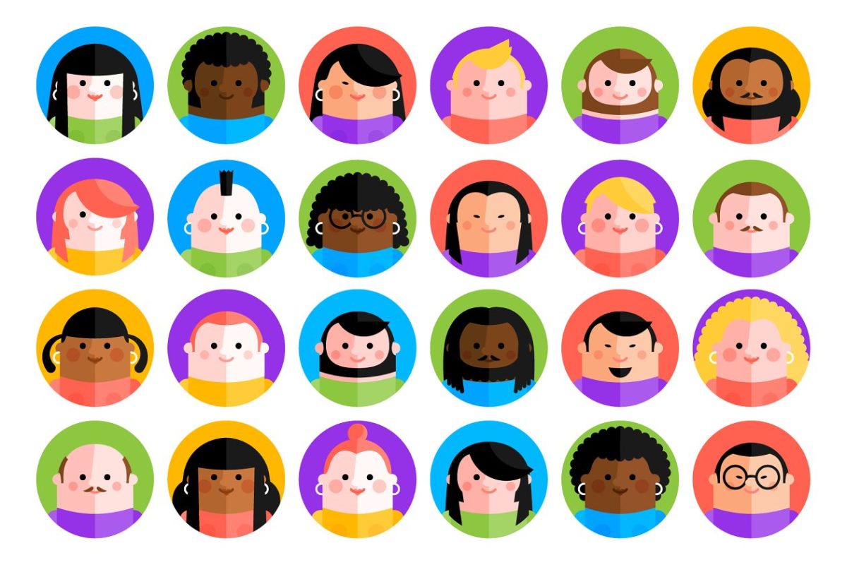 168个女性和男性化身图标大全 168 female and male avatar icons