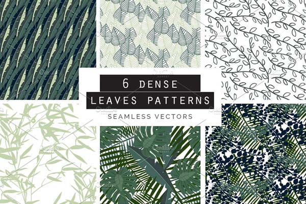 格子四方连续纹理背景素材 Leaves Seamless Patterns Collection