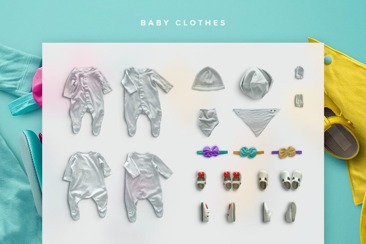 婴儿用品相关的样机素材 Baby Edition – Custom Scene