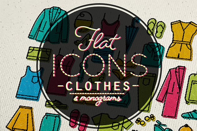 扁平化的服装图标 Flat clothes icons