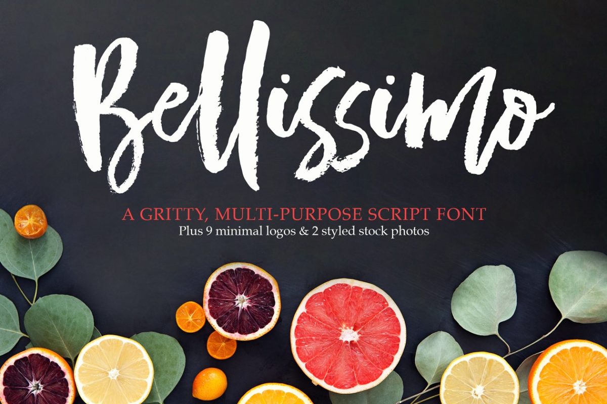 手绘粗犷字体 Bellissimo Typeface + Minimal Logos