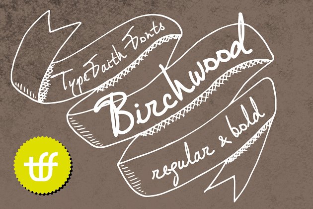 适合木纹的手绘字体 Birchwood