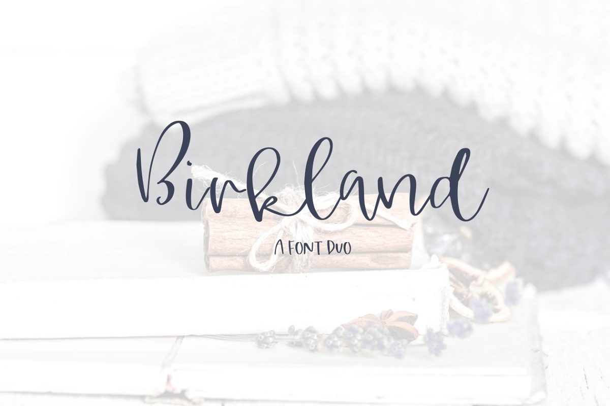 轻快手写字体 Birkland – A Font Duo