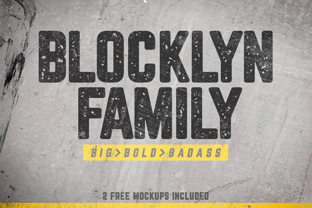 黑体广告体字体 Blocklyn Font Family + Mockups