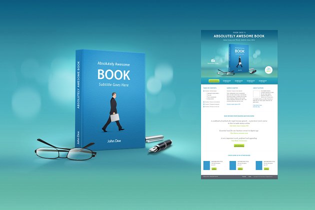图书营销登陆网页模板 Book marketing landing page template