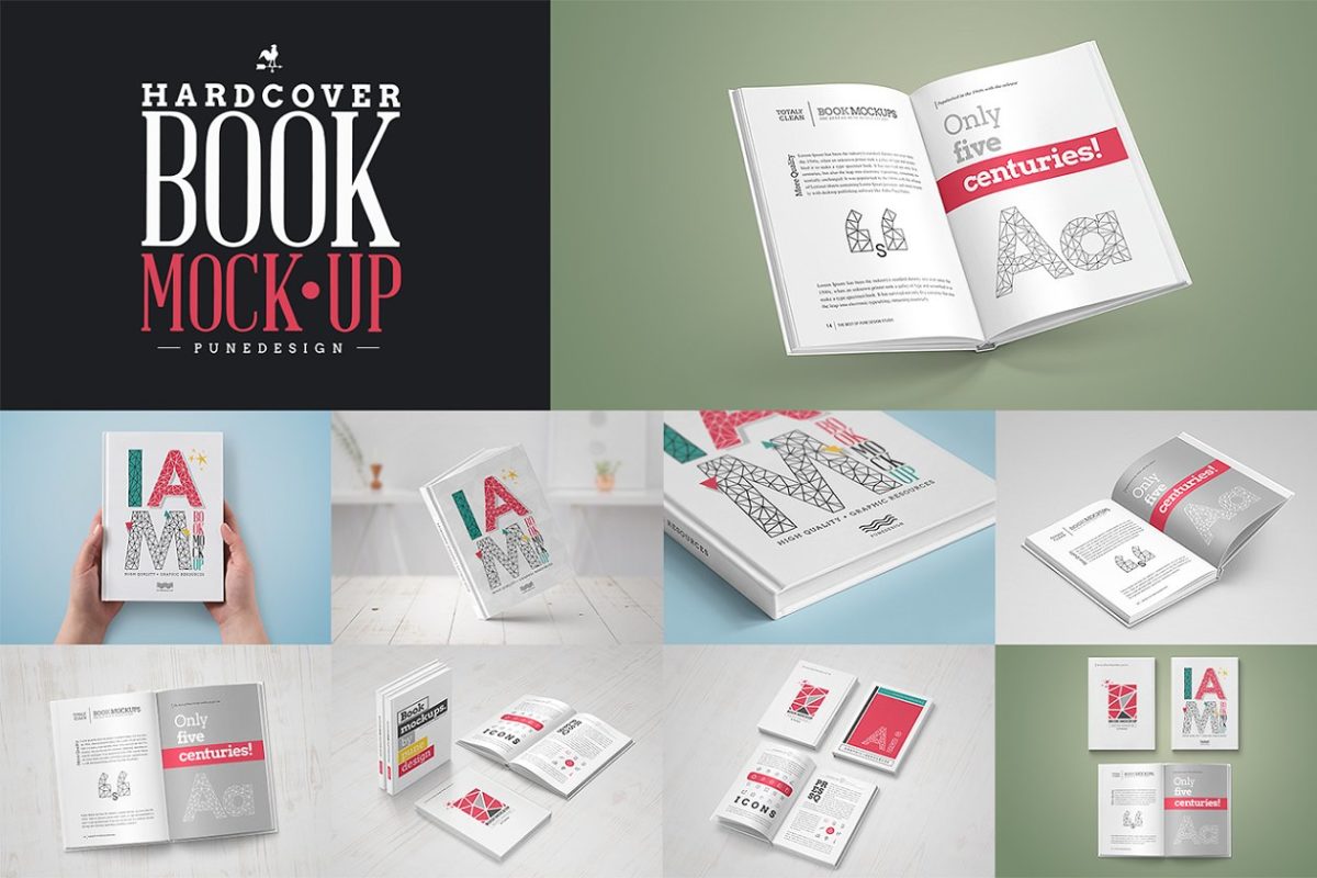 精装书设计展示样机 Book Mock-Up Set / Hardcover Edition