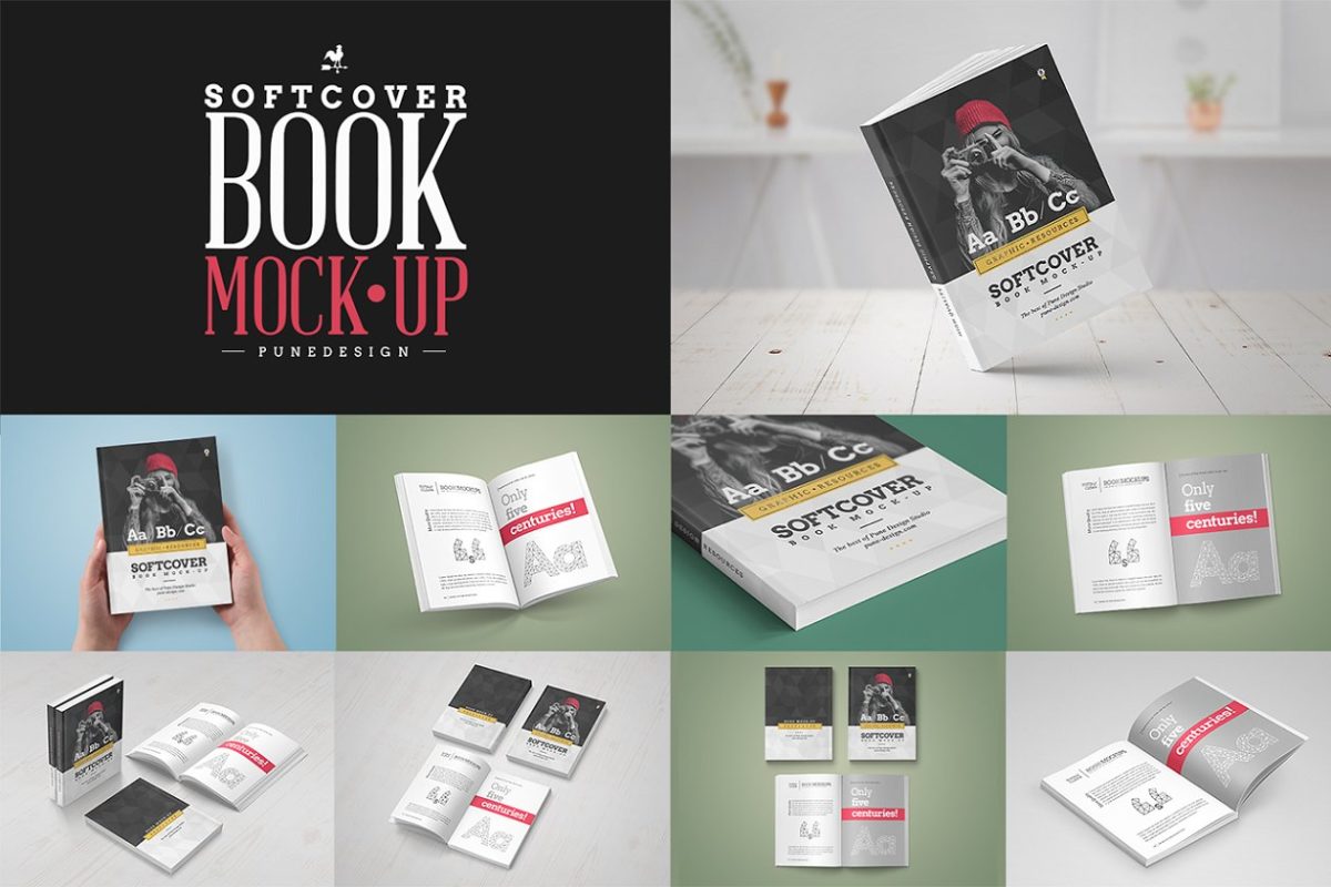 软装书设计展示样机 Softcover Edition / Book Mock-Up