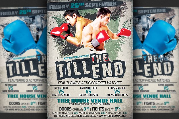 拳击宣传海报模板 Boxing Flyer Template