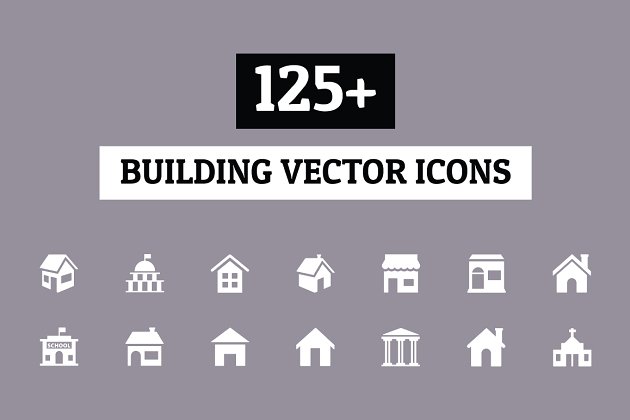 建筑图标素材 125+ Building Vector Icons