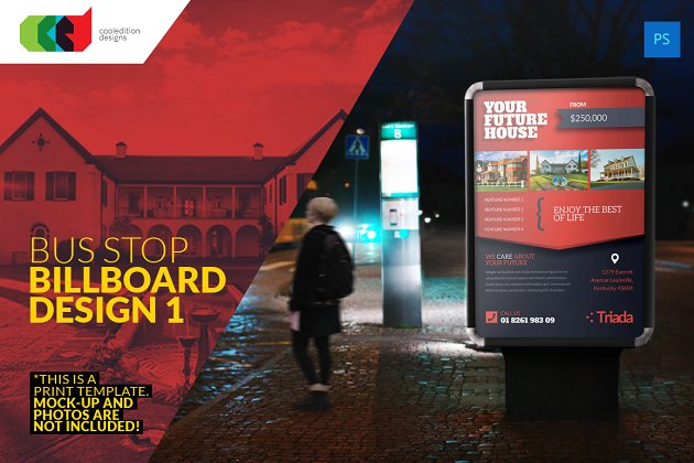 巴士站广告牌设计模板 Bus Stop Billboard Design 1